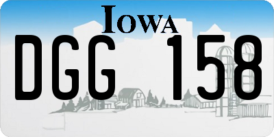 IA license plate DGG158