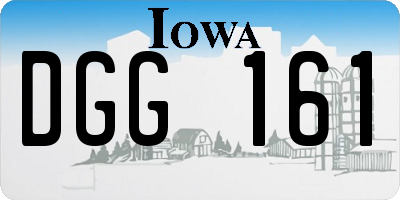 IA license plate DGG161
