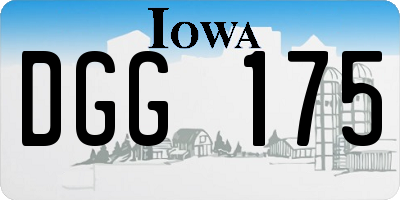 IA license plate DGG175