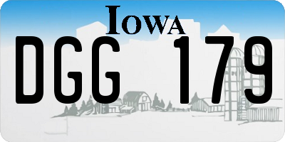 IA license plate DGG179