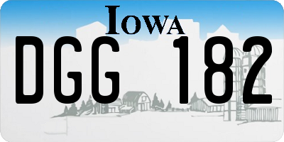 IA license plate DGG182