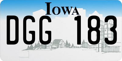 IA license plate DGG183