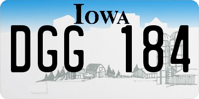IA license plate DGG184