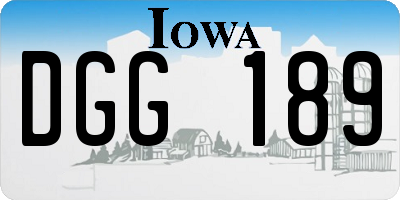 IA license plate DGG189