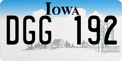 IA license plate DGG192