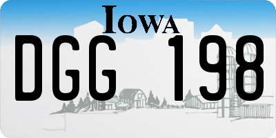 IA license plate DGG198