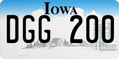 IA license plate DGG200