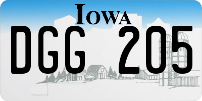 IA license plate DGG205
