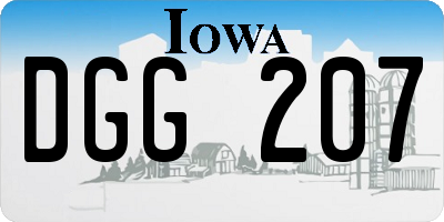 IA license plate DGG207