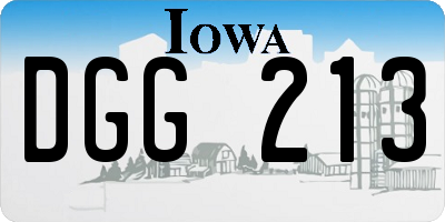 IA license plate DGG213