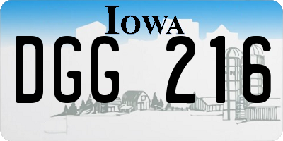 IA license plate DGG216