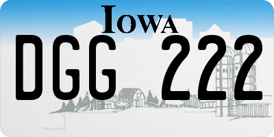 IA license plate DGG222