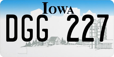 IA license plate DGG227