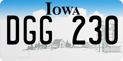 IA license plate DGG230