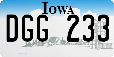 IA license plate DGG233