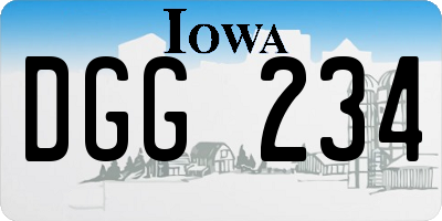 IA license plate DGG234