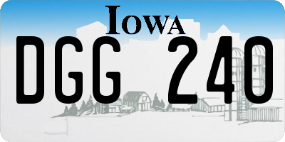 IA license plate DGG240