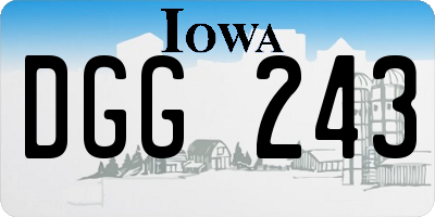 IA license plate DGG243