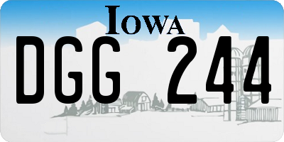 IA license plate DGG244