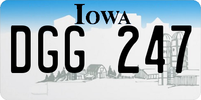 IA license plate DGG247