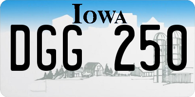 IA license plate DGG250