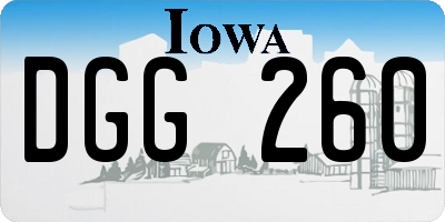 IA license plate DGG260