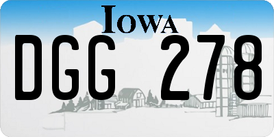 IA license plate DGG278