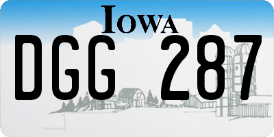 IA license plate DGG287