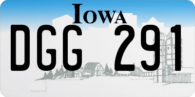 IA license plate DGG291
