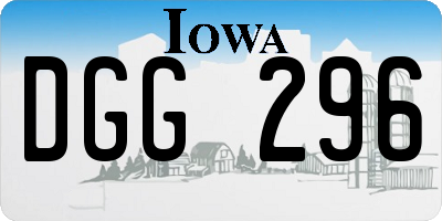IA license plate DGG296