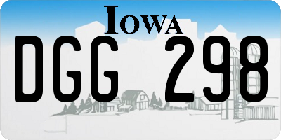 IA license plate DGG298