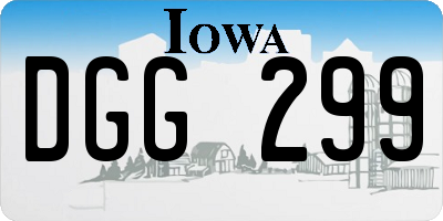 IA license plate DGG299