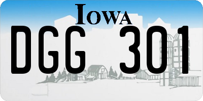 IA license plate DGG301