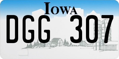 IA license plate DGG307