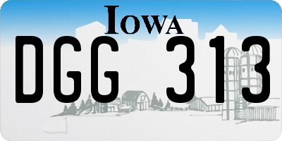 IA license plate DGG313