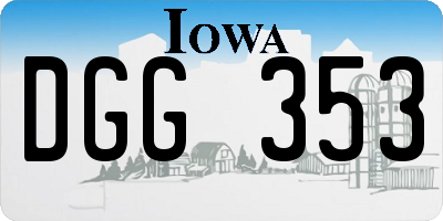 IA license plate DGG353
