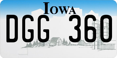 IA license plate DGG360