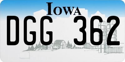 IA license plate DGG362