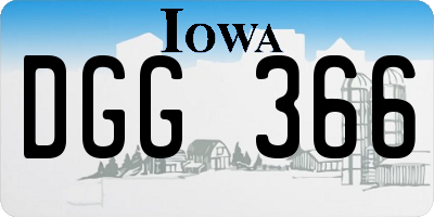 IA license plate DGG366