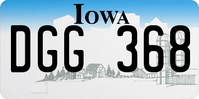 IA license plate DGG368