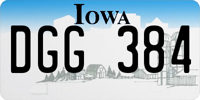 IA license plate DGG384