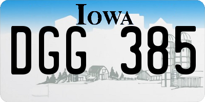 IA license plate DGG385
