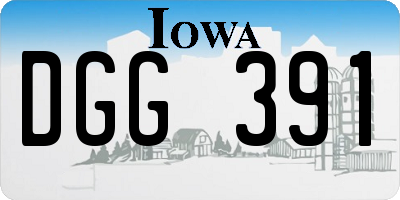 IA license plate DGG391
