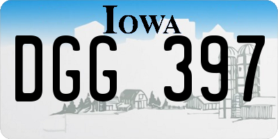 IA license plate DGG397