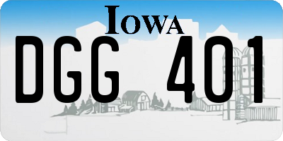 IA license plate DGG401