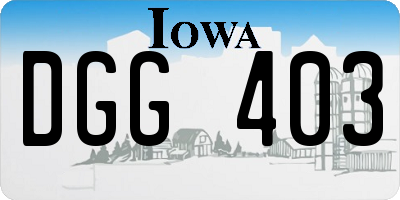 IA license plate DGG403