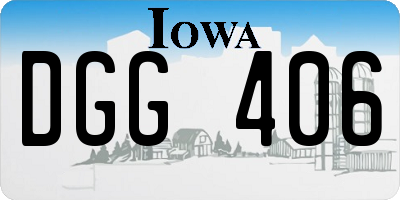 IA license plate DGG406