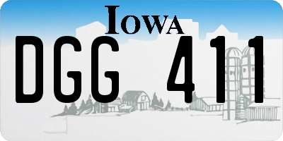 IA license plate DGG411