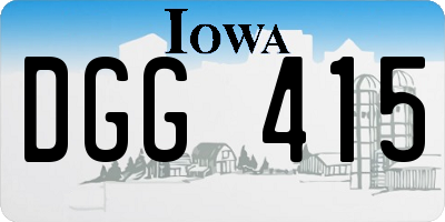 IA license plate DGG415