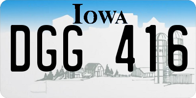 IA license plate DGG416